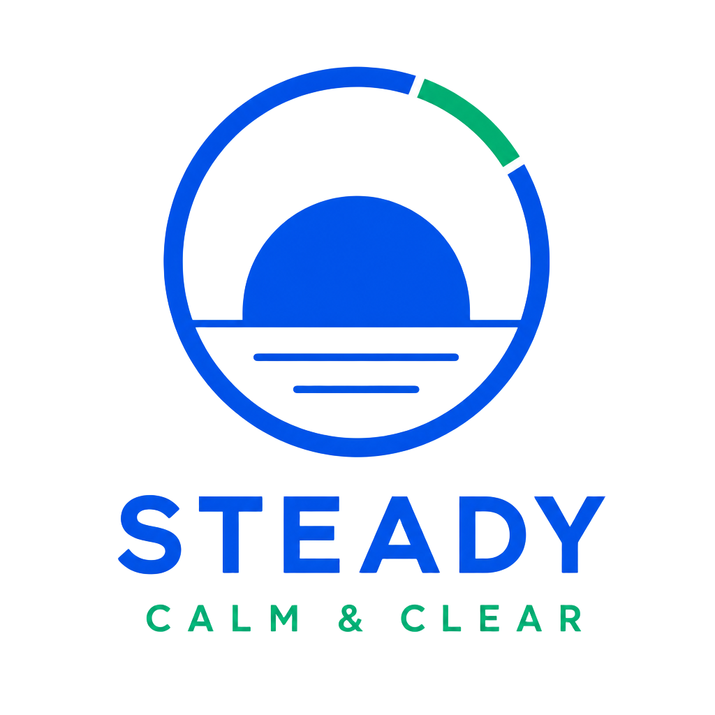 Steady logo: calm and clear